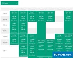 Timetable Responsive Schedule для Joomla