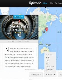 ET Explorable v1.9.8 - the WordPress template with a map of Google