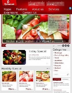 SJ Restaurant v1.1 - шаблон сайта кафе для Joomla