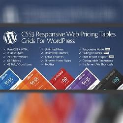 CSS3 Responsive WordPress Compare Pricing Tables v10.9 - beautiful tables of the prices for Wordpress
