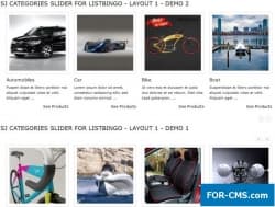 SJ Categories Slider for Listbingo