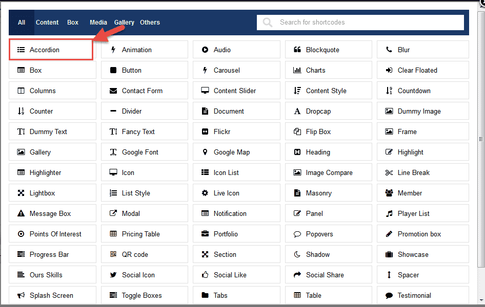 set of short-codes